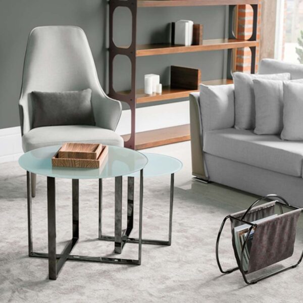 Leo Side Table Ø27.5" - Stainless Steel